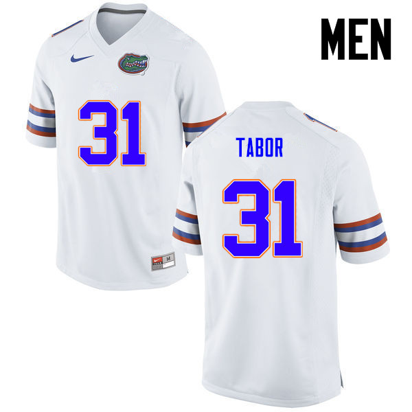 Men Florida Gators #31 Teez Tabor College Football Jerseys-White - Click Image to Close